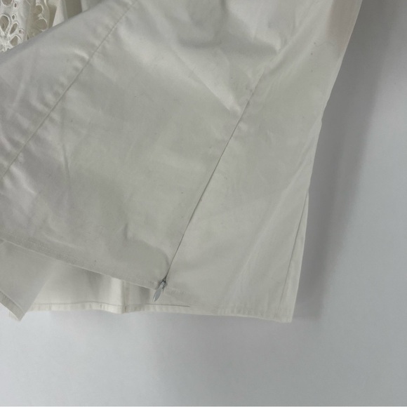 Christy Lynn‎ White Cotton Eyelet Puff Sleeve Top Feminine Romantic - Picture 7 of 13